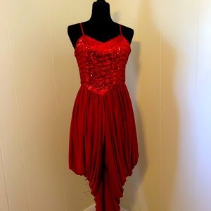 Just in time for the holidays! Bangin’ red sequined disco jumpsuit! Size small.